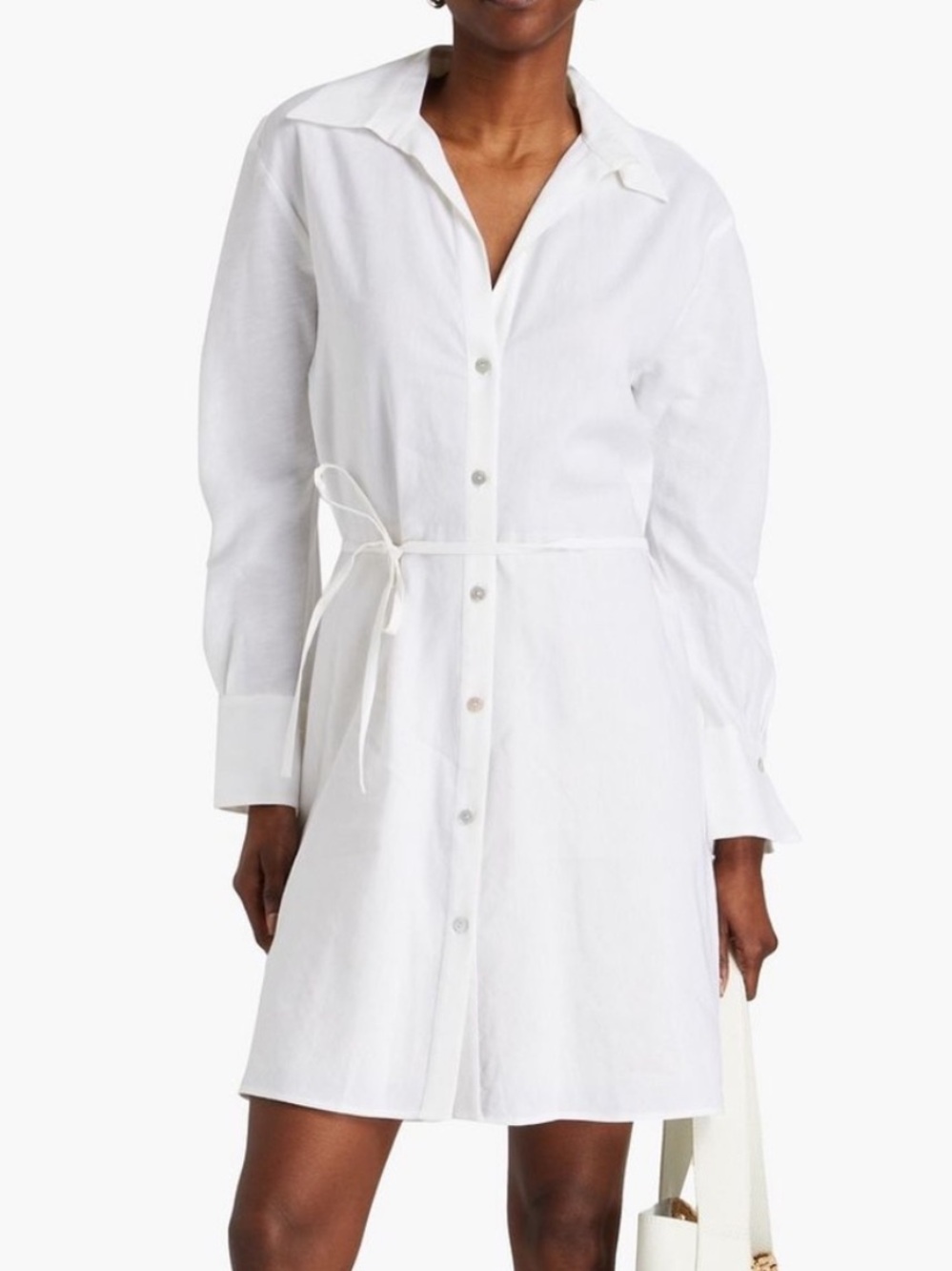 Vince. White Linen Shirt Dress